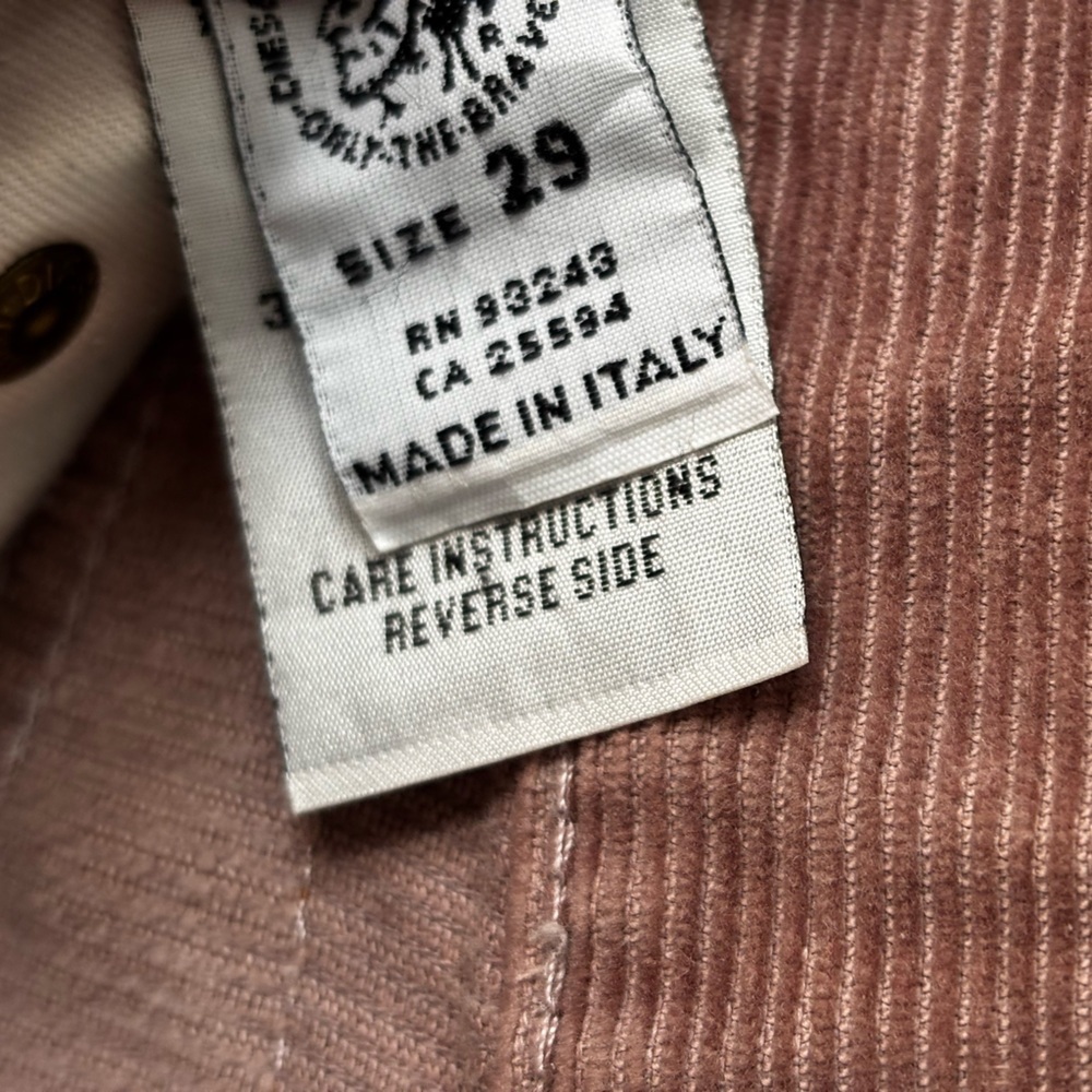 Vintage Diesel Corduroy Pants Dusty Rose Size 29 - Picture 10 of 14